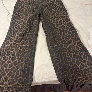 H&M Leopard Print Women's Jeans - Black and Brown
